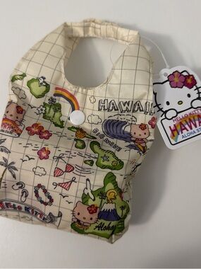 Hello Kitty Hawaii reusable bag - Cream with Green